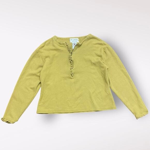 But, Gordon Vintage Ruffle Quarter Zip Sweater Womens Size Small Green - Picture 1 of 6